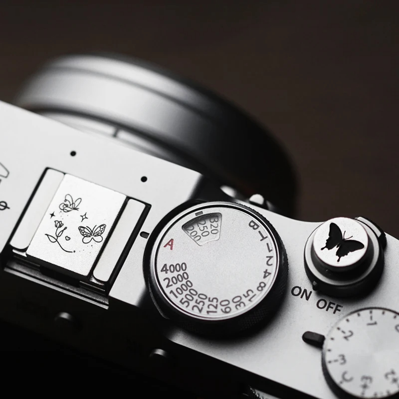 Fujifilm Camera X100Vi - 금속 핫슈 커버 셔터 버튼 세트
