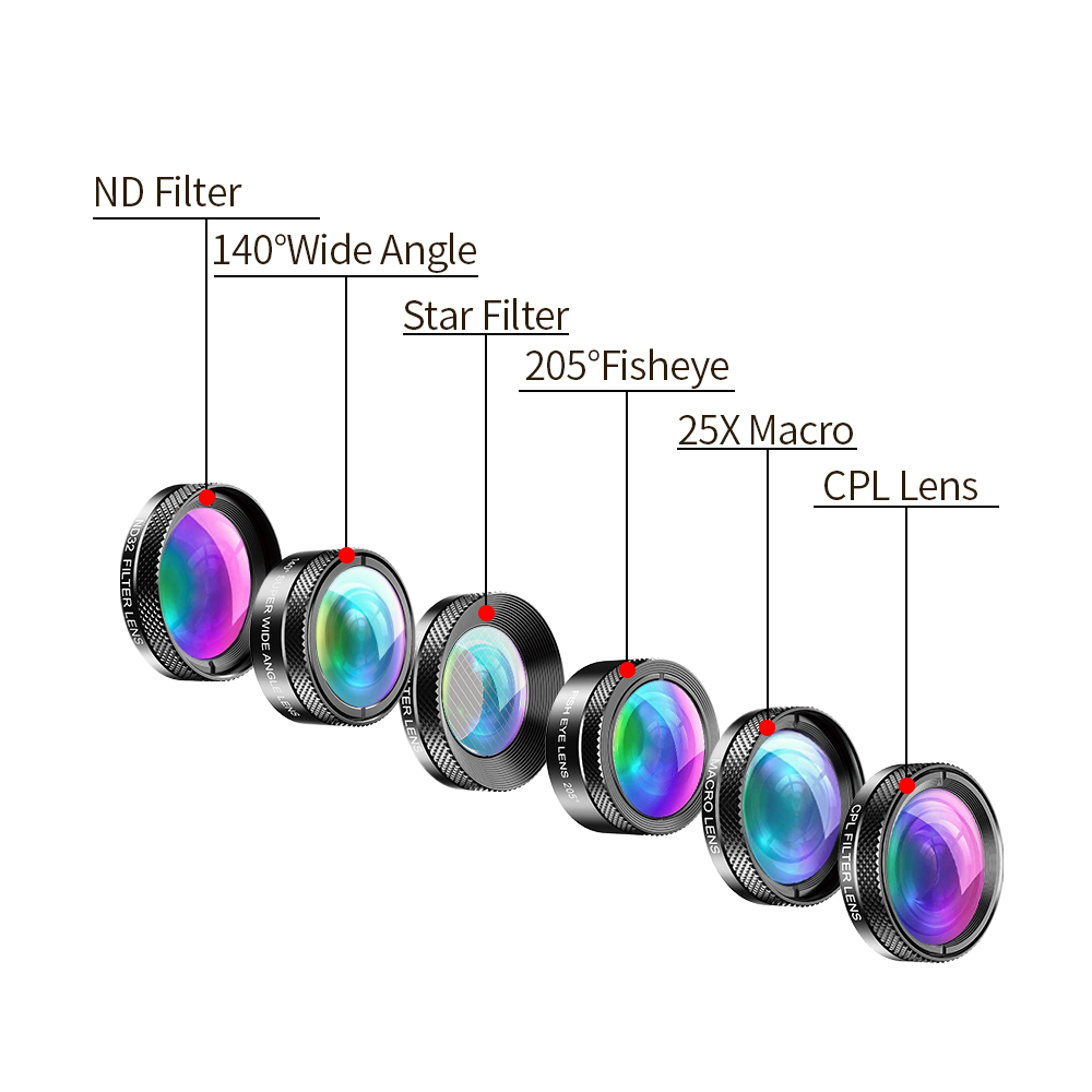 APEXEL 유니버설 6 in 1 폰 카메라 렌즈 키트 - Photography Kit Xiaomi 15T Pro 리뷰 및 가격