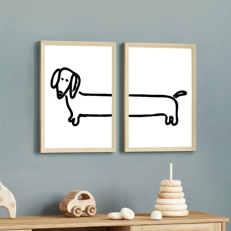 2PCS 현대 닥스훈트 재미 있은 개 벽 아트 인쇄 캔 - Photography Style 리뷰 및 가격